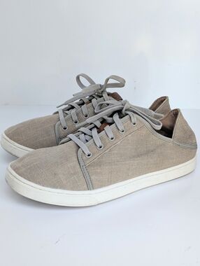OluKai Pehuea Li Linen/Canvas Sneakers - Tan/Khaki - Women's 9.5